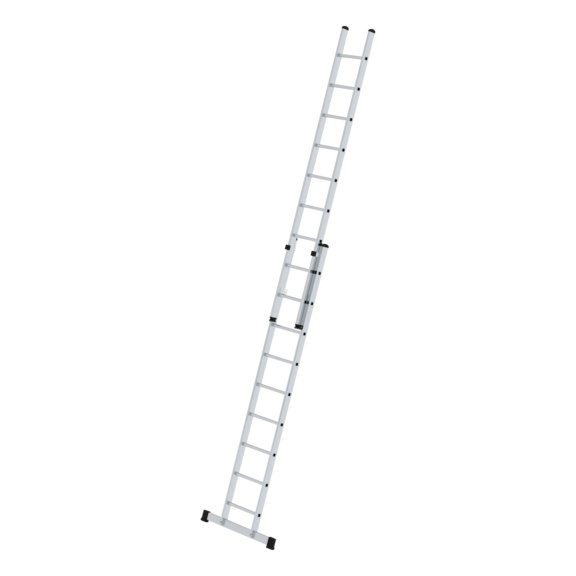 GÜNZBURGER Sprossen-Schiebeleiter 2-teilig mit Traverse 2x9 Sprossen - Sprossen-Schiebeleitern 420 mm breit aus Alu, Standard-Traverse