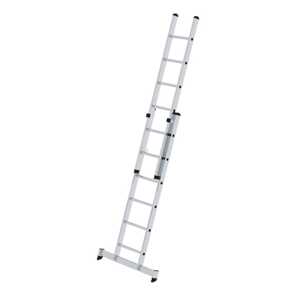 GÜNZBURGER Schiebeleiter 2-teilig mit nivello(R)-Traverse 2x6 Sprossen - Sprossen-Schiebeleitern 420 mm breit aus Alu, nivello(R)-Traverse