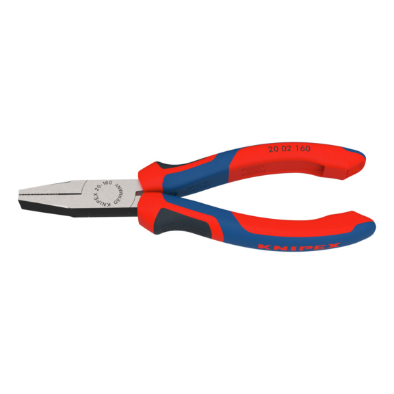 KNIPEX Flachzange 140 mm Kopf poliert mit Zweikomponentengriff - Flachzange mit 2-Komponenten Griffhüllen