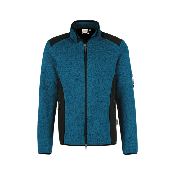 HAKRO Herren Strick-Fleecejacke, royalblau meliert, Gr. L - Herren Strick-Fleecejacke Dawson