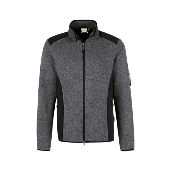 HAKRO Herren Strick-Fleecejacke, anthrazit meliert, Gr. M - Herren Strick-Fleecejacke Dawson