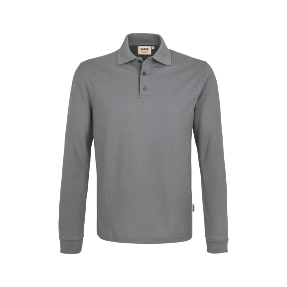 Polo à manches longues Mikralinar® HAKRO pour homme, titane, taille 3XL - Polo à manches longues MIKRALINAR® pour homme