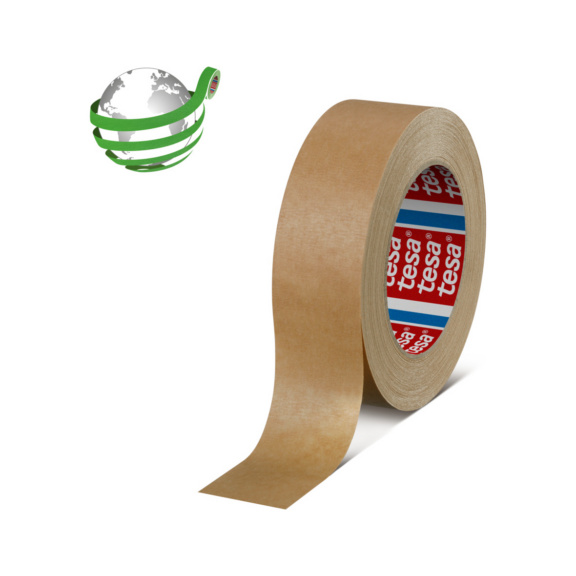 tesa 4309 Bandabmessung 38 mm x 50 m Farbe braun - Temperaturbeständiges Papierabdeckband für Lackierarbeiten mit anschließender Trocknung bis 120°C