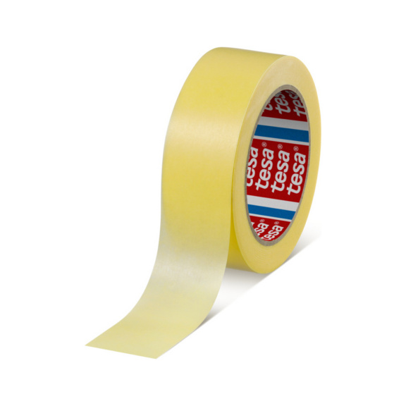 tesa 4334 Bandabmessung 38 mm x 50 m Farbe gelb - Premium-Washi-Klebeband für extrem flache und randscharfe Farb-und Lackkanten