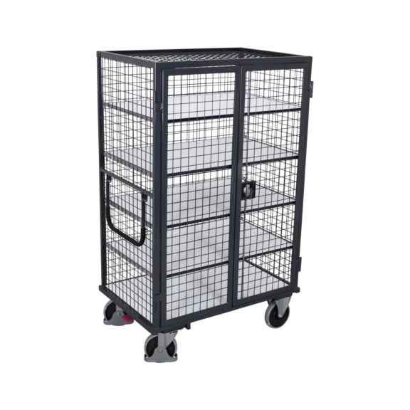 VARIOFIT sw-700.867 shelf trolley, securely welded - ESD low shelf trolley