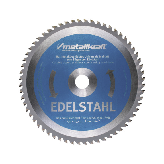 3850233 METALLKRAFT, Sägeblatt für Edelstahl Ø 230 x 1,8 x 25,4 mm - Sägeblatt für Edelstahl