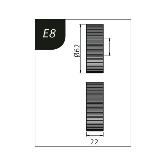 3880138 METALLKRAFT, Biegerollensatz Typ E8, Ø 62 x 36 x 22 mm - Biegerollensatz für Sickenbiegemaschinen