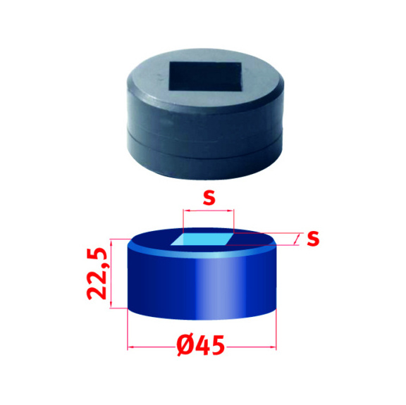 3889622,7 METALLKRAFT, Vierkant-Matrize Nr.45 22,7 mm - Vierkantmatrize Nr. 45