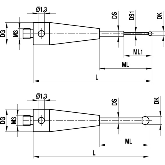 A-5004-3427 RENISHAW, Tastereinsatz - Tasteinsätze, Anschlussgewinde M3