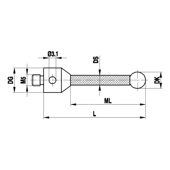 A-5555-1847 RENISHAW, Tastereinsatz - Tasteinsätze, Anschlussgewinde M5