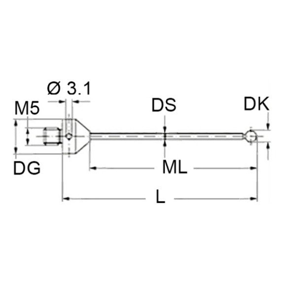 A-5555-0052 RENISHAW, Tastereinsatz - Tasteinsätze, Anschlussgewinde M5