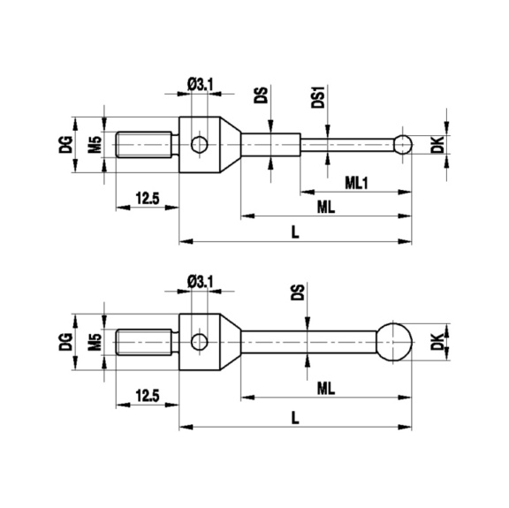 A-5555-0083 RENISHAW, Tastereinsatz - Tasteinsätze, Anschlussgewinde M5