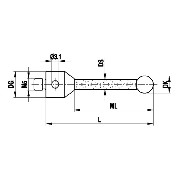 A-5555-0042 RENISHAW, Tastereinsatz - Tasteinsätze, Anschlussgewinde M5