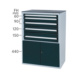 HK Werkzeugschrank System 550 S, Modell SK 32/5 mit SCA RAL 7035/7016 - Schubladenschrank System 550 S mit 5 SOFT-CLOSE-Schubladen und 1 Türe - 1