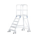 ZARGES Podesttreppe fahrbar Z 600 beidseitig begehbar 4 Stufen 0,96 m - Podesttreppe, fahrbar - 1