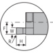 ATORN mini-plaqu. à saigner S, saignée axiale, ext., D min = 12,0mm 1,5mm 2,5mm - Plaquette à saigner miniature, avant - 1