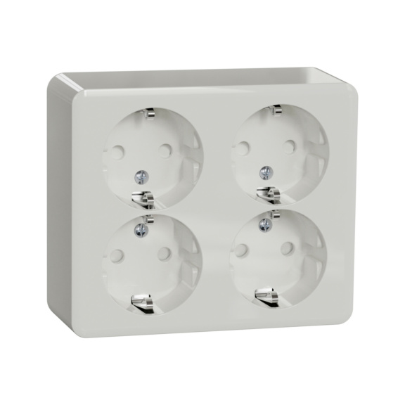 Surface-mounted outlet IP21 Exxact - QUADRAPLE SO EARTHED SCREW