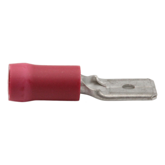 Flat plug terminal male insulated PVC