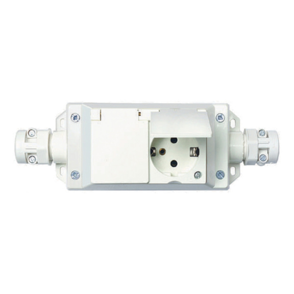 Suspended outlet Exxact IP44 - 2-SUSPENSION SOCKET 3-V IP44 WT