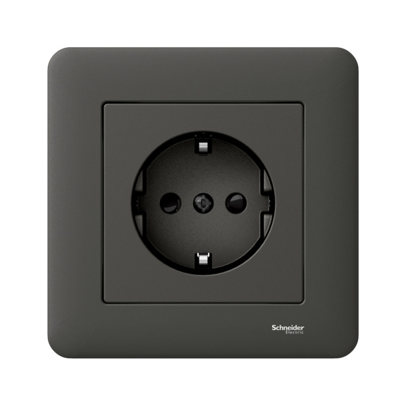 Flush-mounted outlet with cover plate IP21 Exxact - SOCKET OUTLET GROUNDED 1-PIECE AN