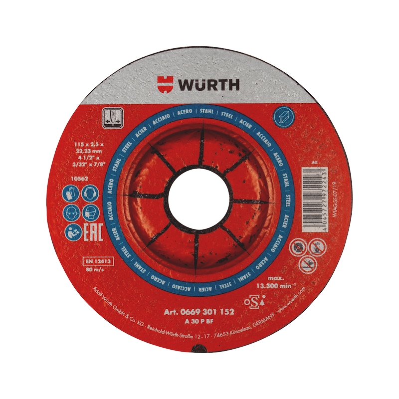 Disco da taglio per acciaio - MOLA DA TAGLIO WUERTH BLU CD 115X2,5