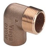 Gomito a 90Gr bronzo fil. maschio sald. 94092G VIE