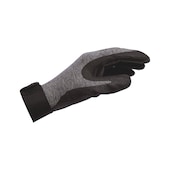 Protective glove, sewn with coating
