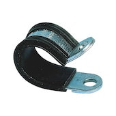Pipe and fastening clamp with straps