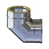 Curva 90GR m/f doppia parete acciaio inox Pd STA