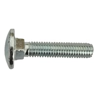 Full Thread Coach Bolt with square neck and nut DIN 603 with nut, steel, strength class 4.8, zinc-plated, blue passivated