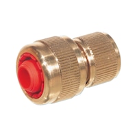 Hose connector with water stop
