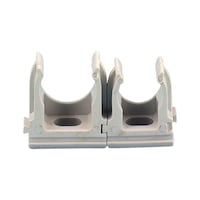 Snap-fastening pipe clamp clips