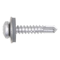 Drilling screw, round head with cross recess and sealing washer piasta®