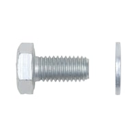 Hexagon screw, type S/S — push-through installation DIN 933 steel 8.8, zinc-plated blue