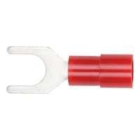 Crimp cable lug, narrow fork shape Polyamide insulated