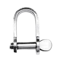 Flat shackle with collar stainless steel A4