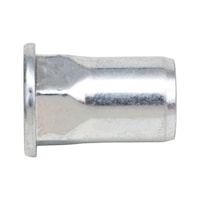 Rivet nut with flat head and partial hexagon shank