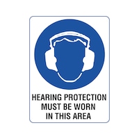 Use hearing protection (with text)