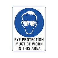 Use eye protection (with text)