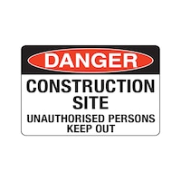 Workplace Safety Signage Danger - Construction Site