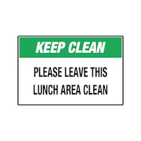 Workplace Safety Signage Keep Clean