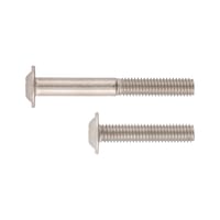 Hexalobular screw with flattened half round head and collar DIN 34805-2, TX drive, A2-070 stainless steel
