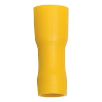 Crimp cable lug, push connector, fully insulated PVC-insulated