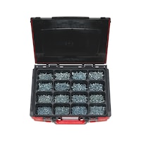 Tapping screws, countersunk head assortment 1550 pieces in system case 4.4.1. ISO 7051