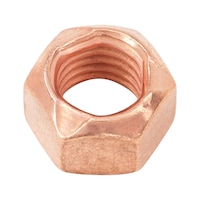 Hexagonal nut with clamping piece (all-metal) Similar to DIN 980, steel 8, copper-plated