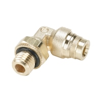 Angle connector metric pipe with external thread