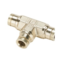 Push-In connector T-shape, brass