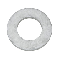 Flat washer with chamfer ISO 7090, steel, 300 HV, zinc flake, silver (ZFSH)