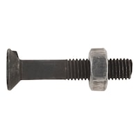 Countersunk head screw with nib and nut
