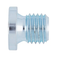 Hexagon socket screw-in nut with collar DIN 908, steel, zinc-plated, blue passivated (A2K)